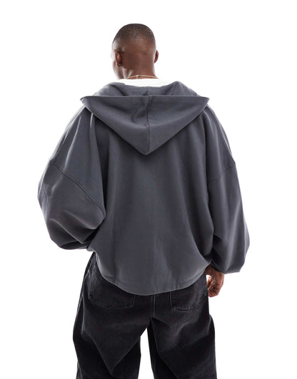 Premium Heavyweight Oversized Zip Through Sweatshirt 400Gsm With Fixed Hem