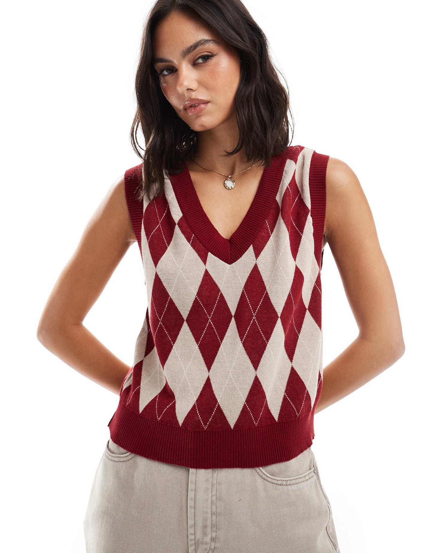 Argyle Knitted Vest