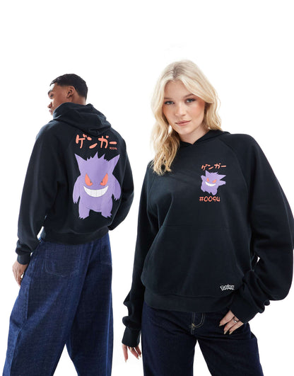 Unisex Oversized Boxy Hoodie With Gengar Pokemon Prints