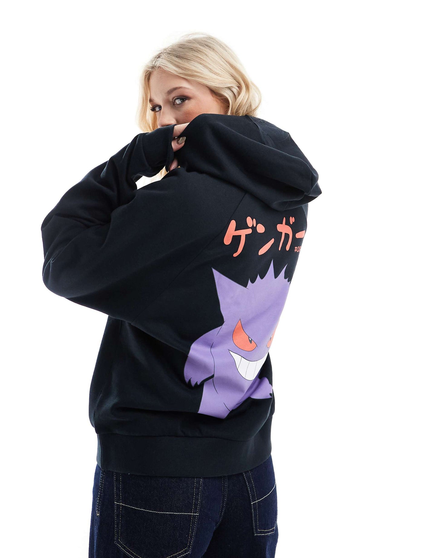 Unisex Oversized Boxy Hoodie With Gengar Pokemon Prints