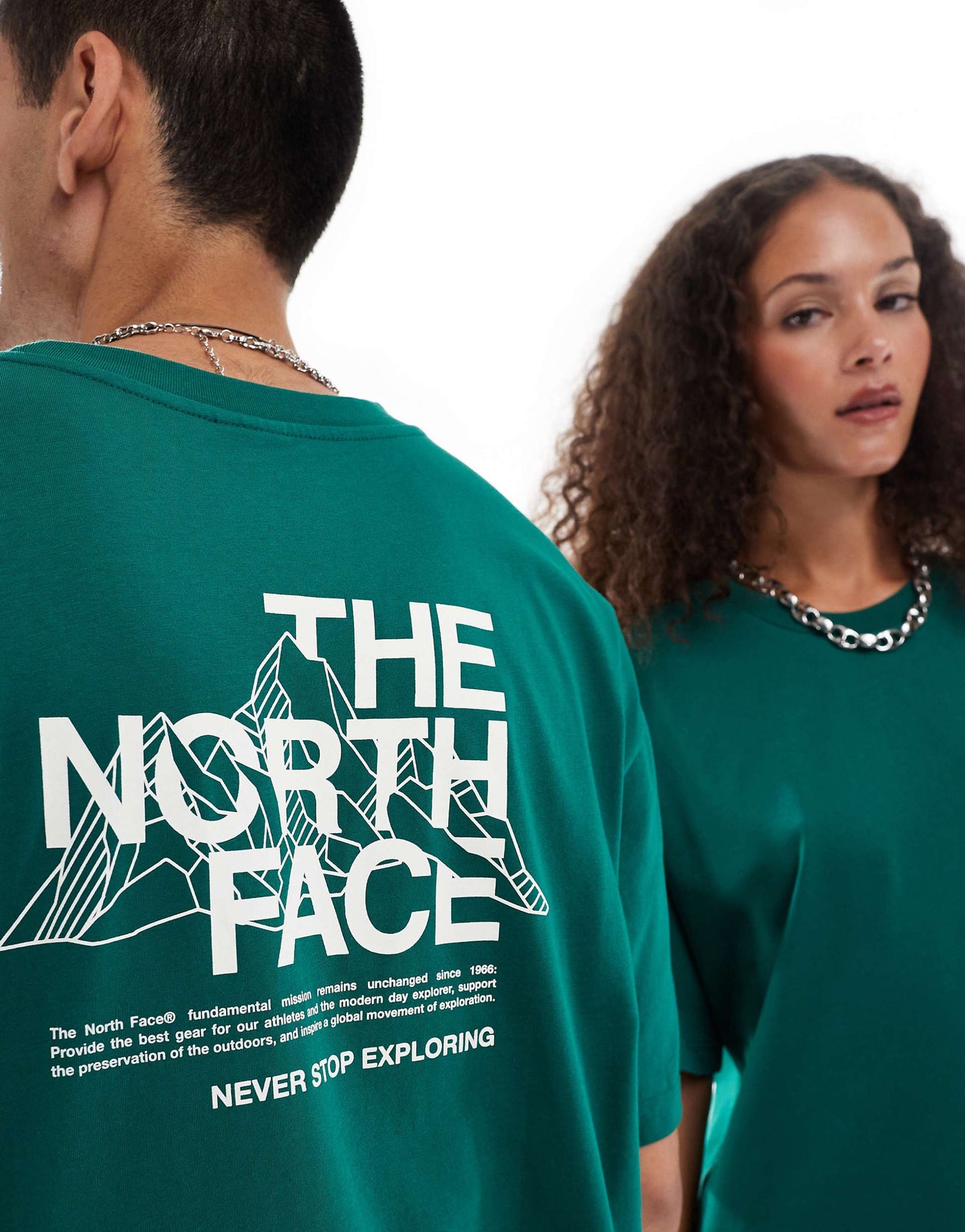 Mountain Sketch Back Print Oversized T-Shirt