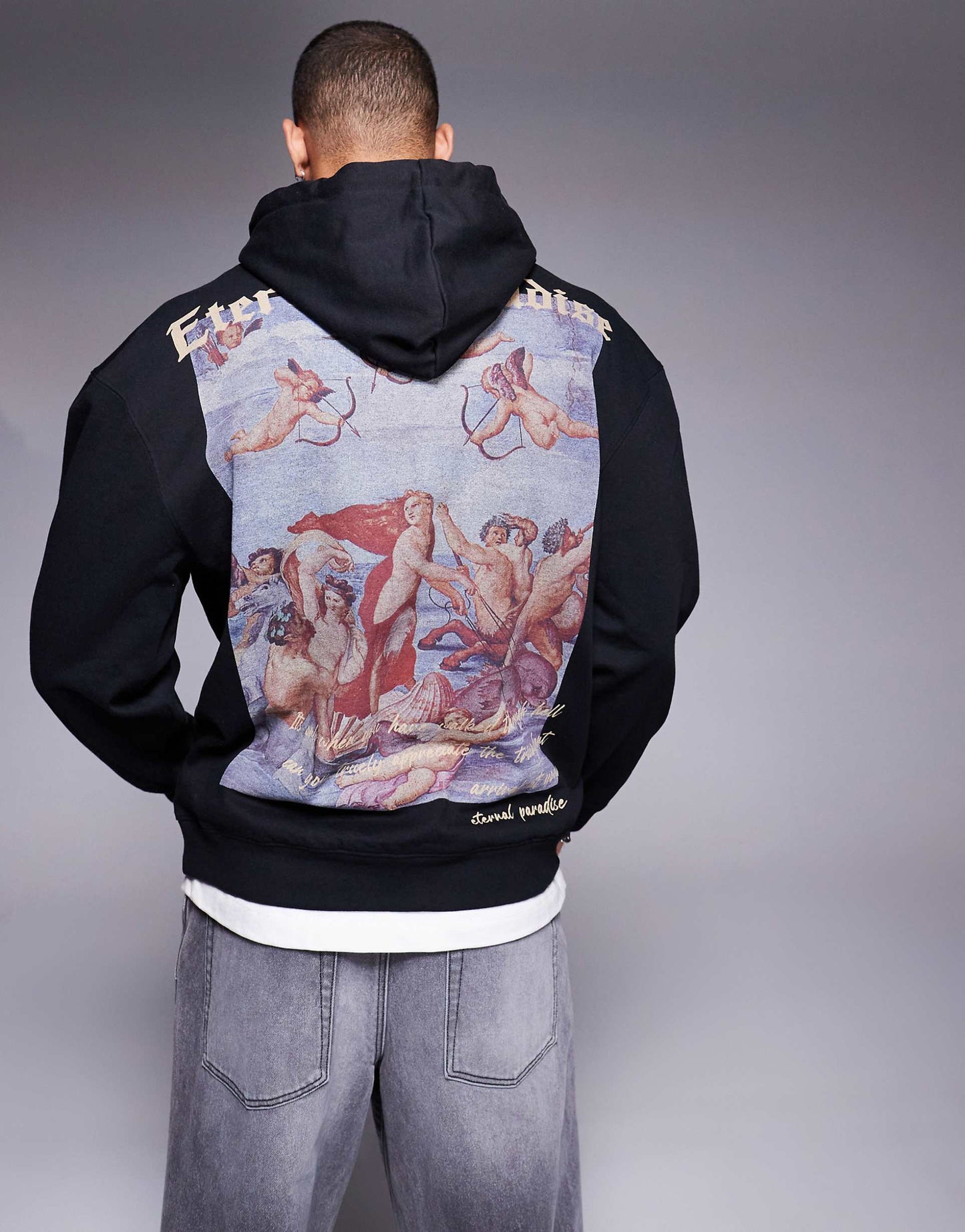 Oversized Hoodie With Eternal Paradise Back Print