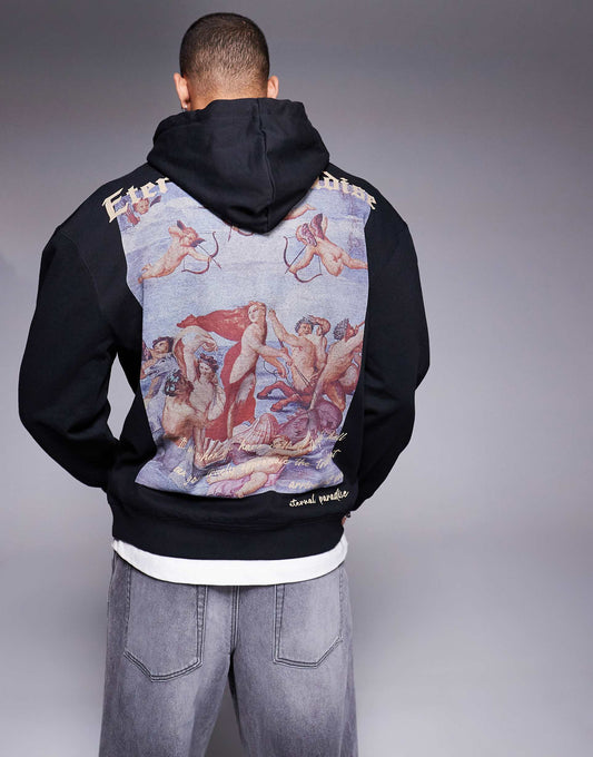 Oversized Hoodie With Eternal Paradise Back Print