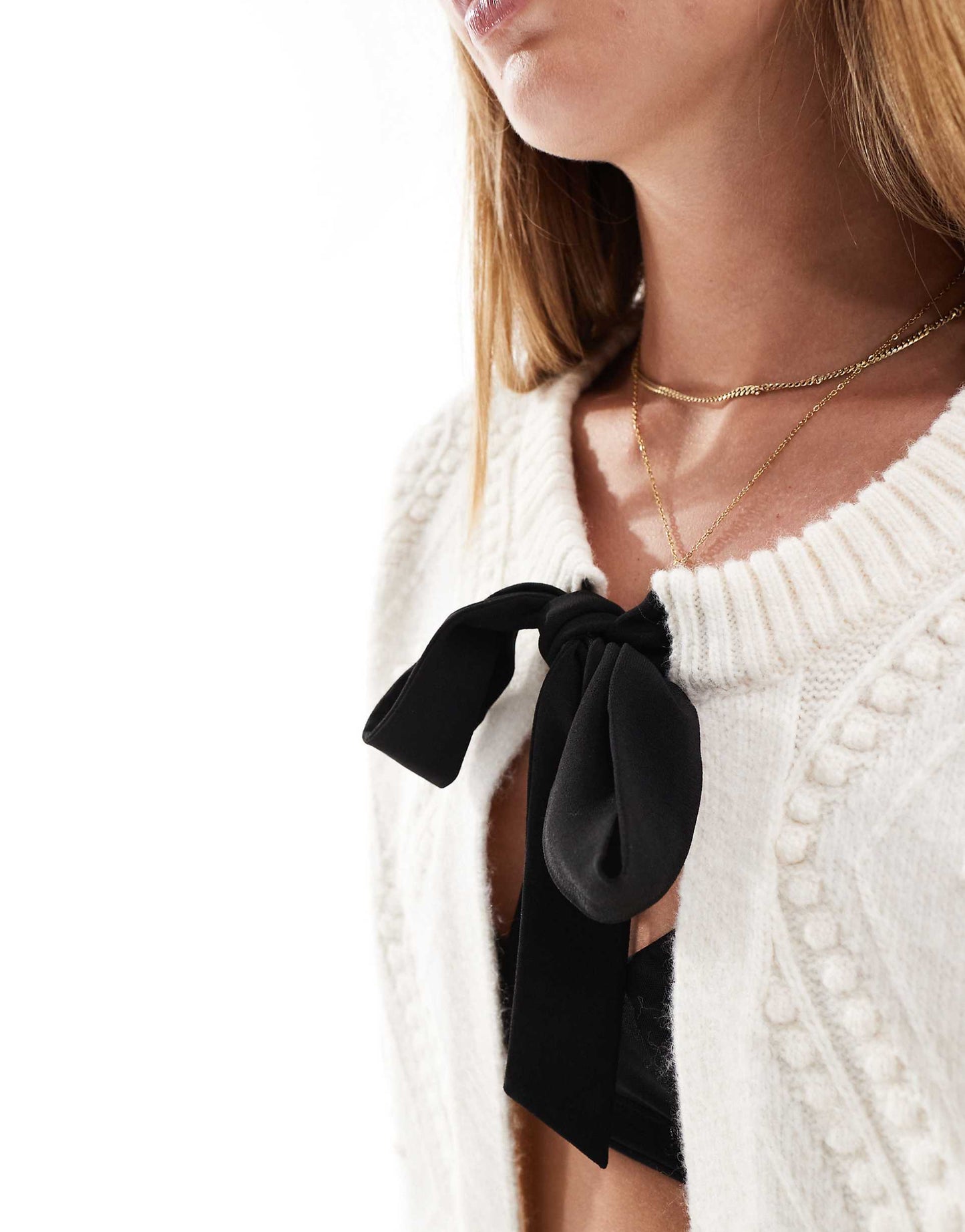 Kitty Knitted Cardigan With Bow Detail