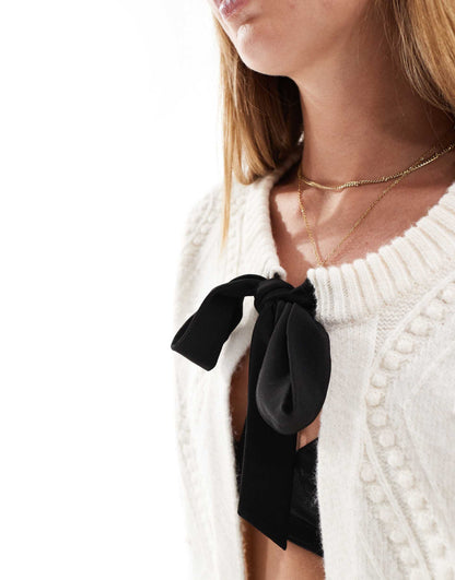 Kitty Knitted Cardigan With Bow Detail