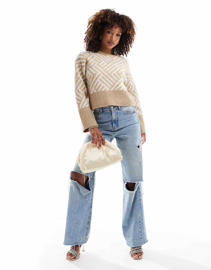 Cropped Knitted Jumper