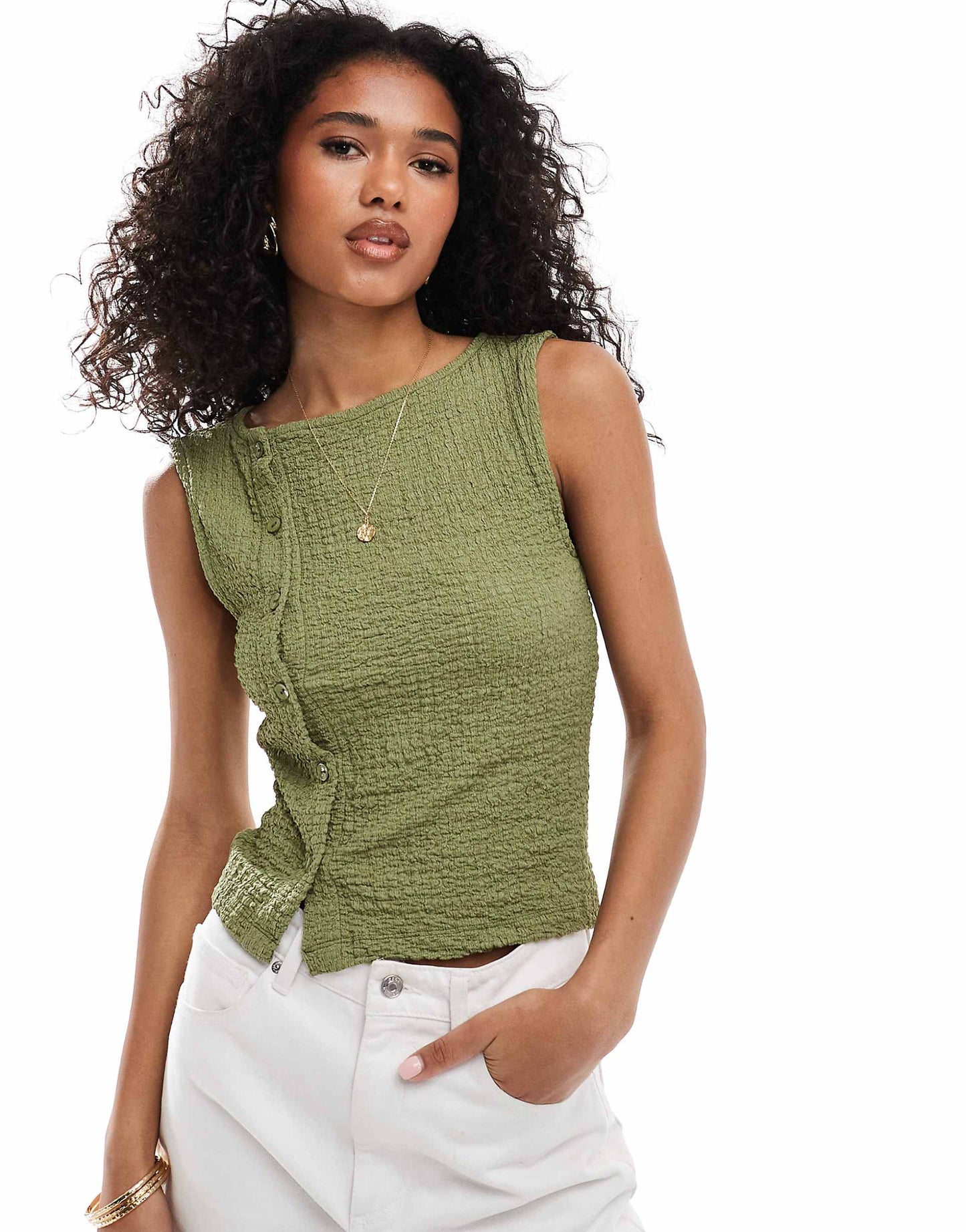 Asymmetric Textured Waistcoat