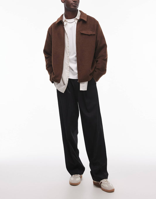 Smart Wide Leg Pleated Trousers