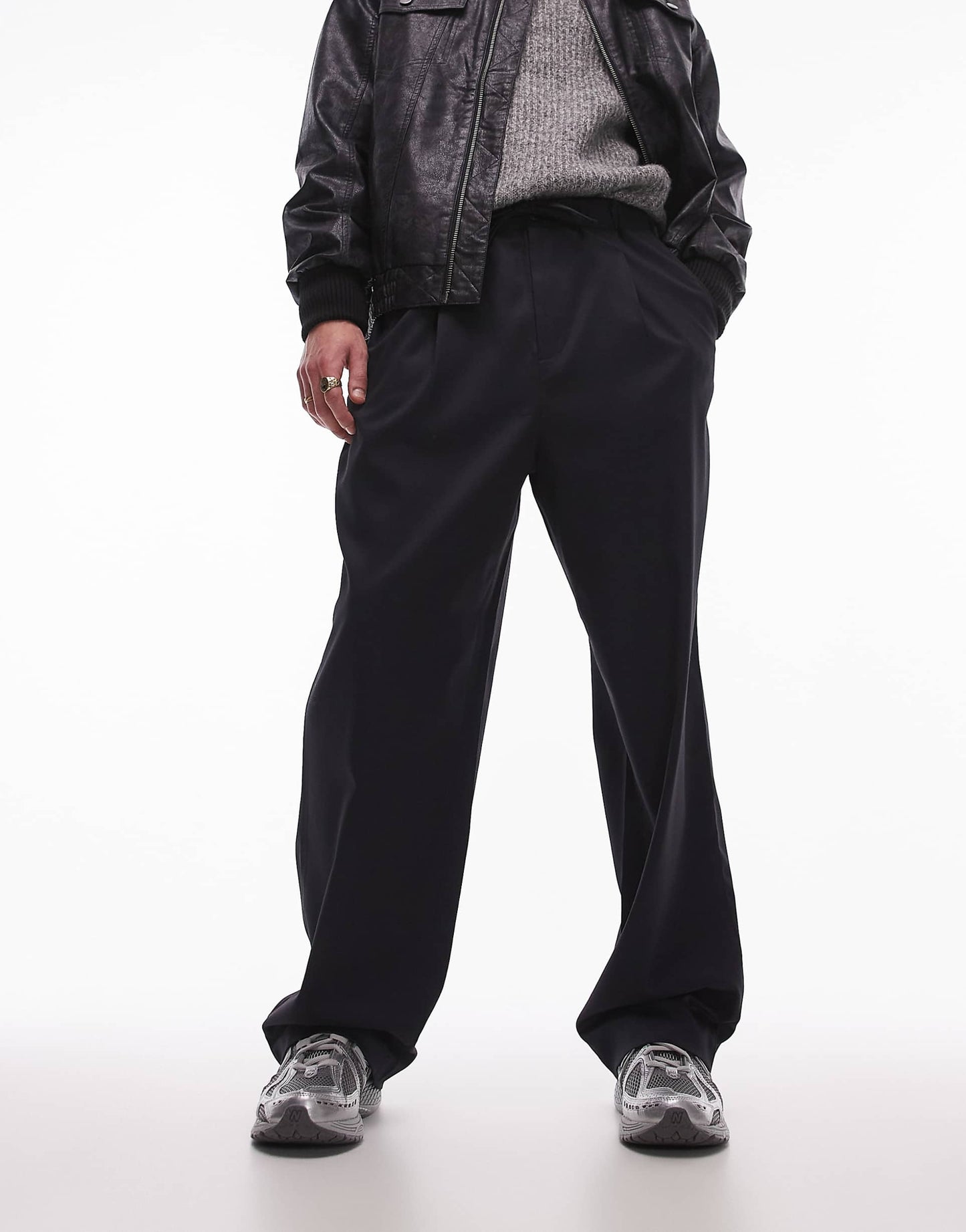 Wide Leg With Elasticated Tie Waist Trousers