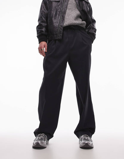 Wide Leg With Elasticated Tie Waist Trousers