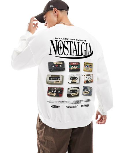 Nostalgia Graphic Sweatshirt Front And Back Print