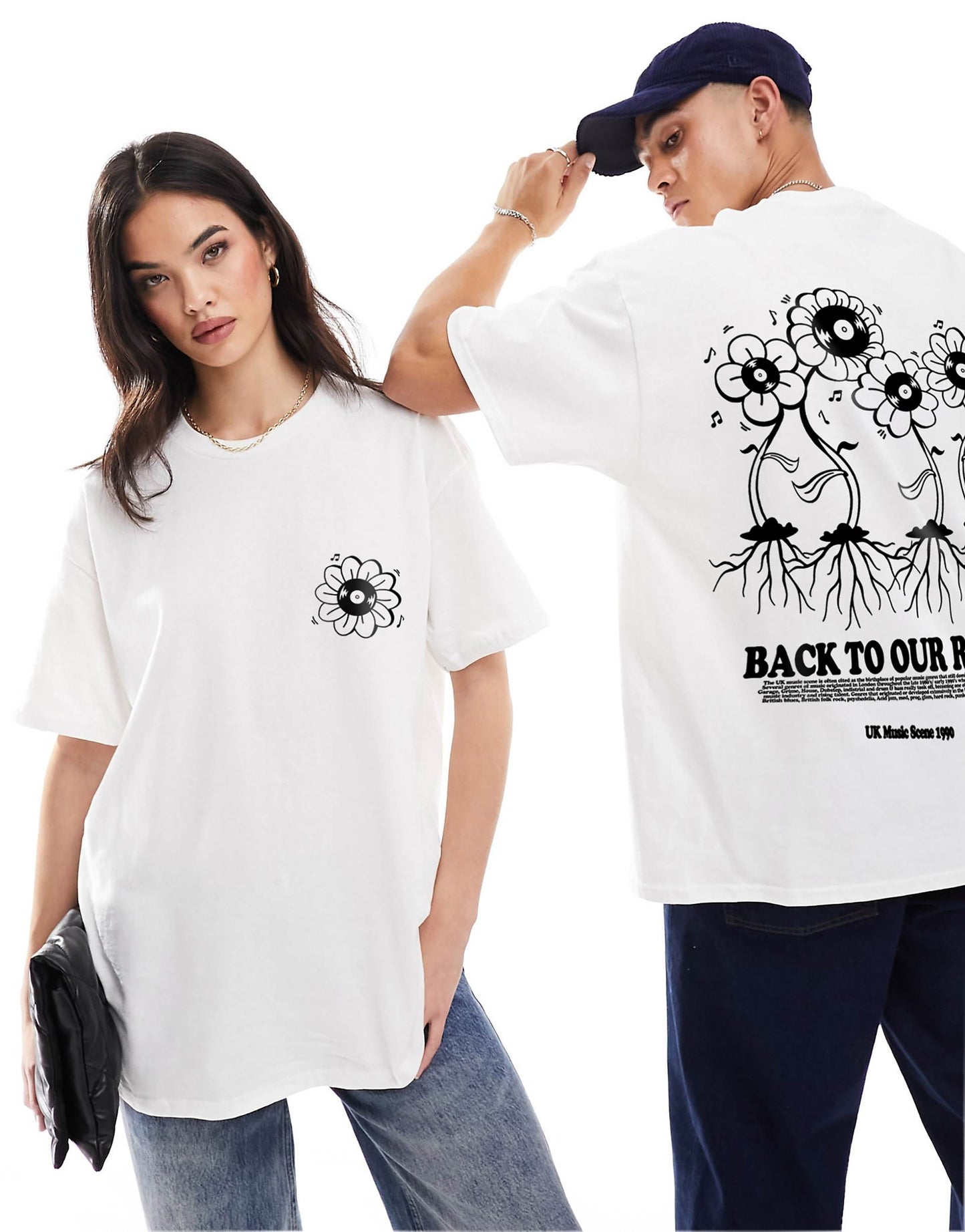 Back To Our Roots Mono Graphic T-Shirt Front And Back Print