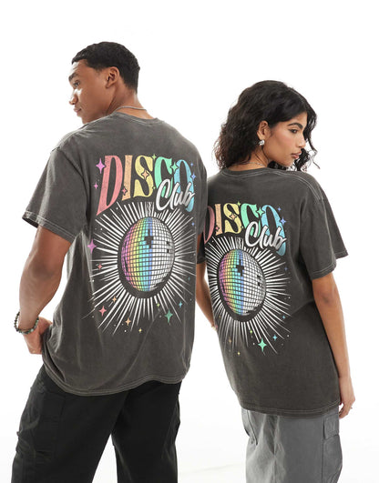 Disco Club Graphic T-Shirt Front And Back Print