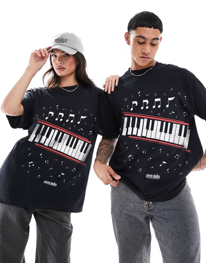 Piano Keys Graphic T-Shirt Front Print