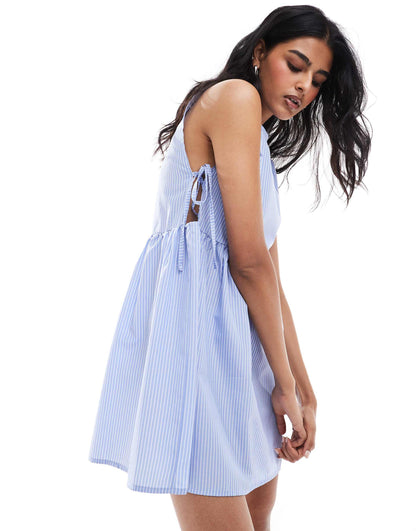 Poplin Tie Side Mini Dress