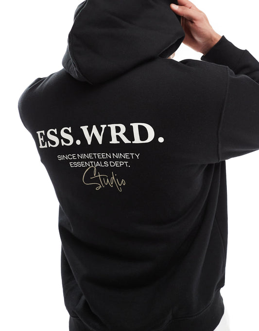 Super Oversized 400Gsm Heavyweight Hoodie With Studio Back Print