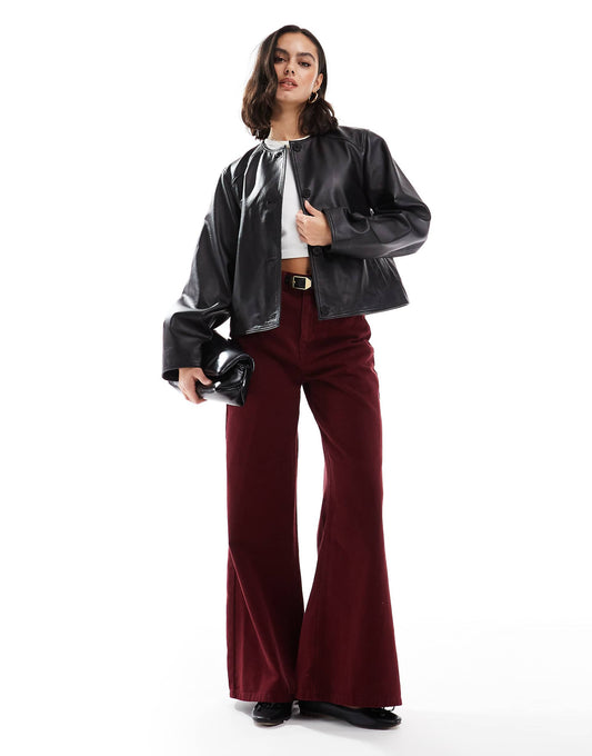 Collarless Premium Leather Jacket