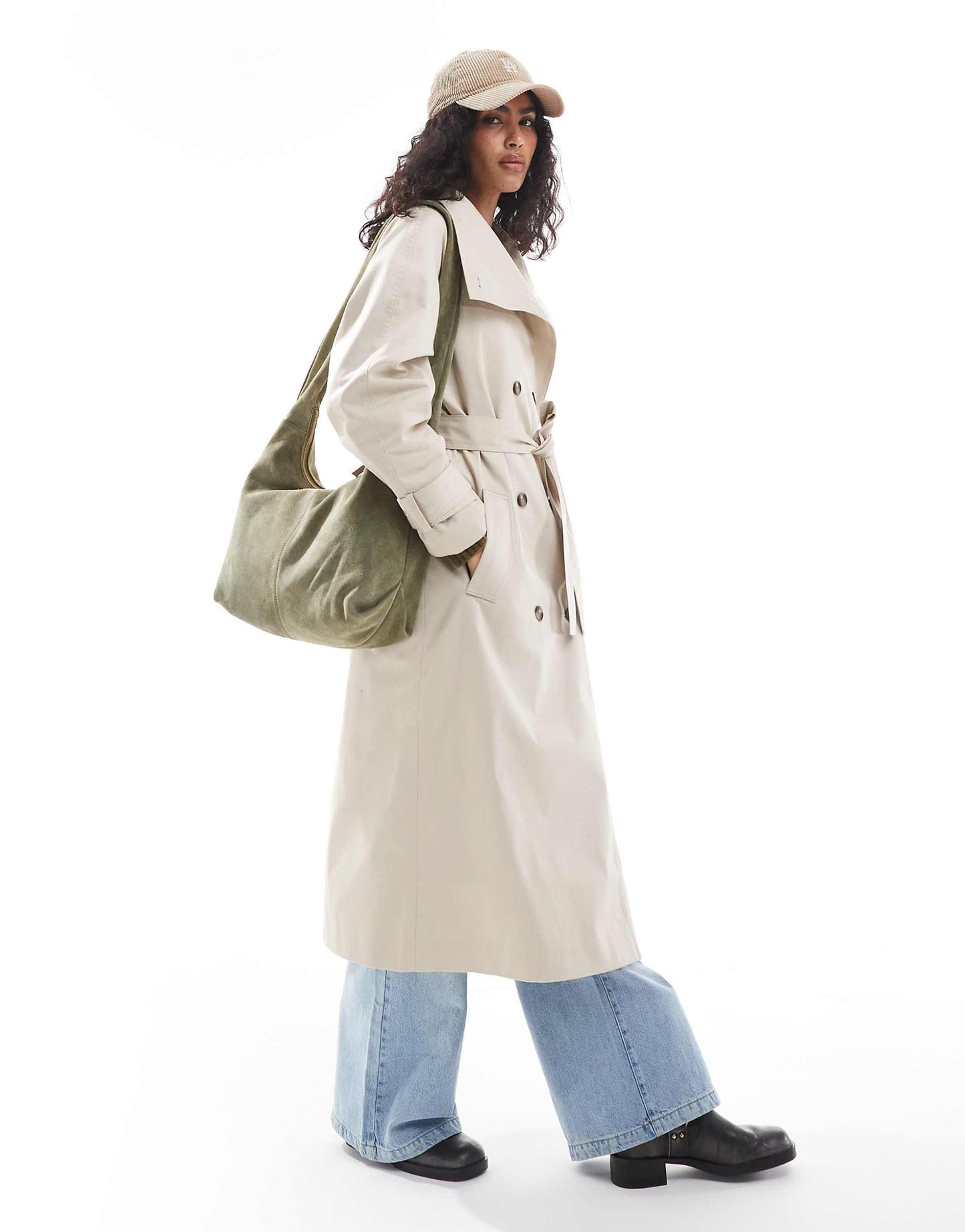 Longline Funnel Neck Trench Coat