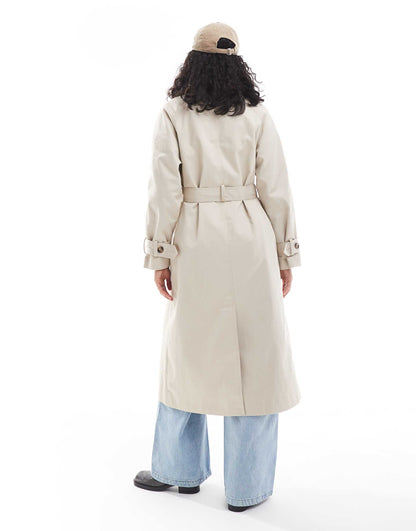 Longline Funnel Neck Trench Coat