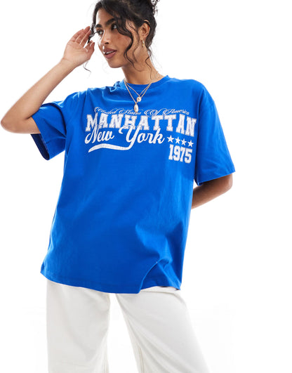 Oversized  T-Shirt With Manhattan Graphic