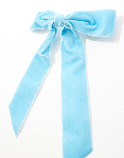 X Asos Exclusive Velvet Bow Baby Blue