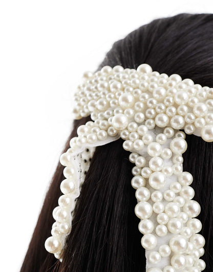 X Asos Exclusive Pearl Hair Bow