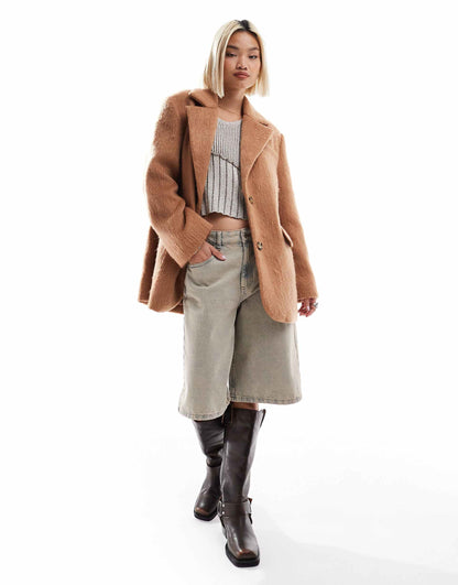 Brushed Oversized Blazer Jacket