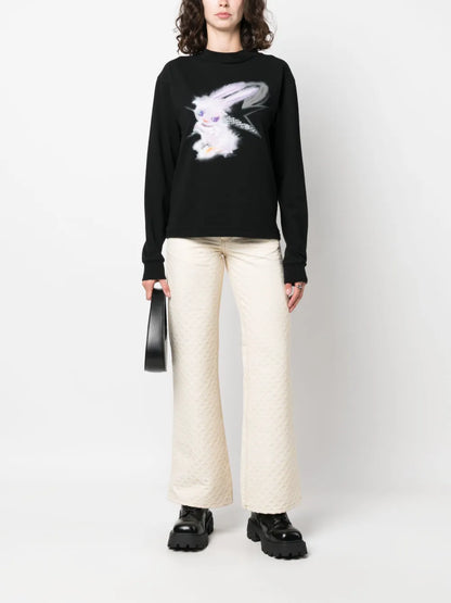 Golden Jacquard Wide-Leg Jeans