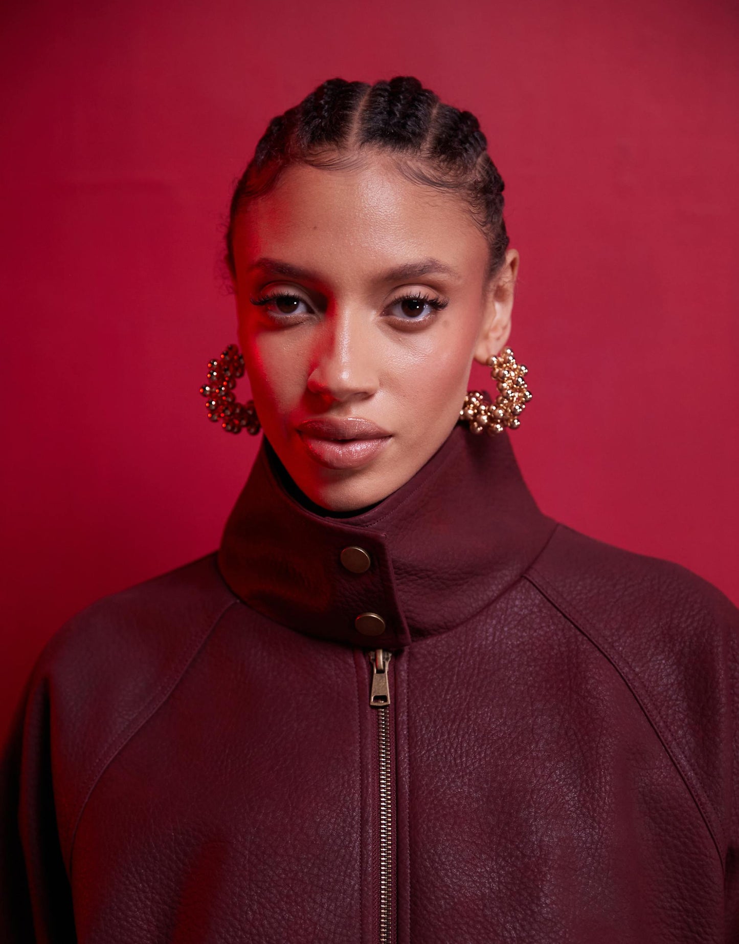 Leather Look Bomber Jacket