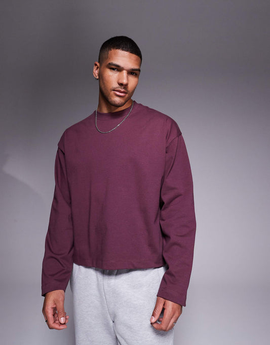 Premium Heavyweight Oversized Boxy Long Sleeve T-Shirt 300Gsm