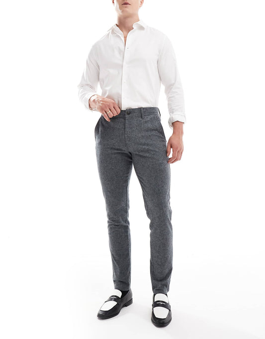 Slim Herringbone Smart Trouser