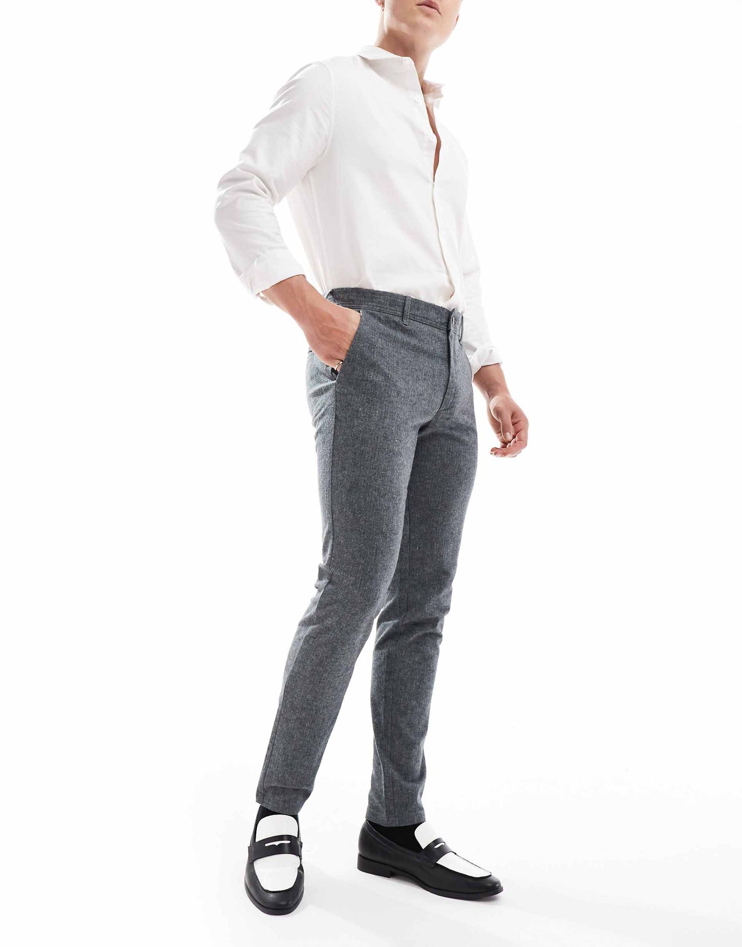 Slim Herringbone Smart Trouser