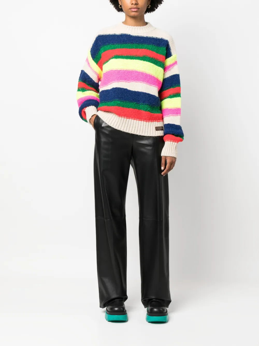 Horizontal-Stripe Chunky-Knit Jumper
