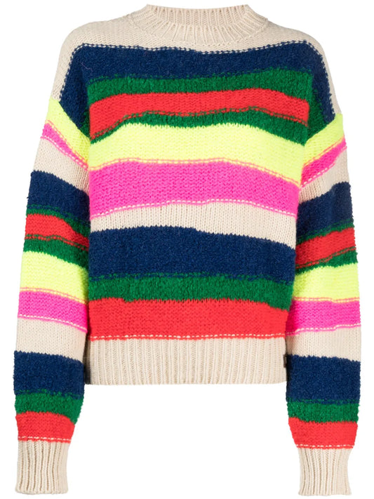 Horizontal-Stripe Chunky-Knit Jumper