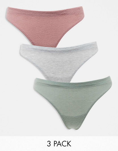 3 Pack Soft Rib Thongs