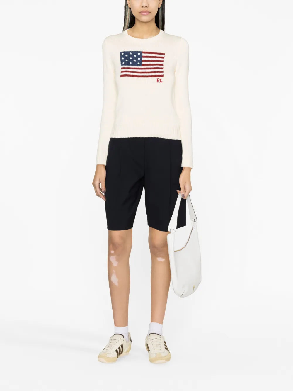 Flag-Intarsia Cotton Jumper