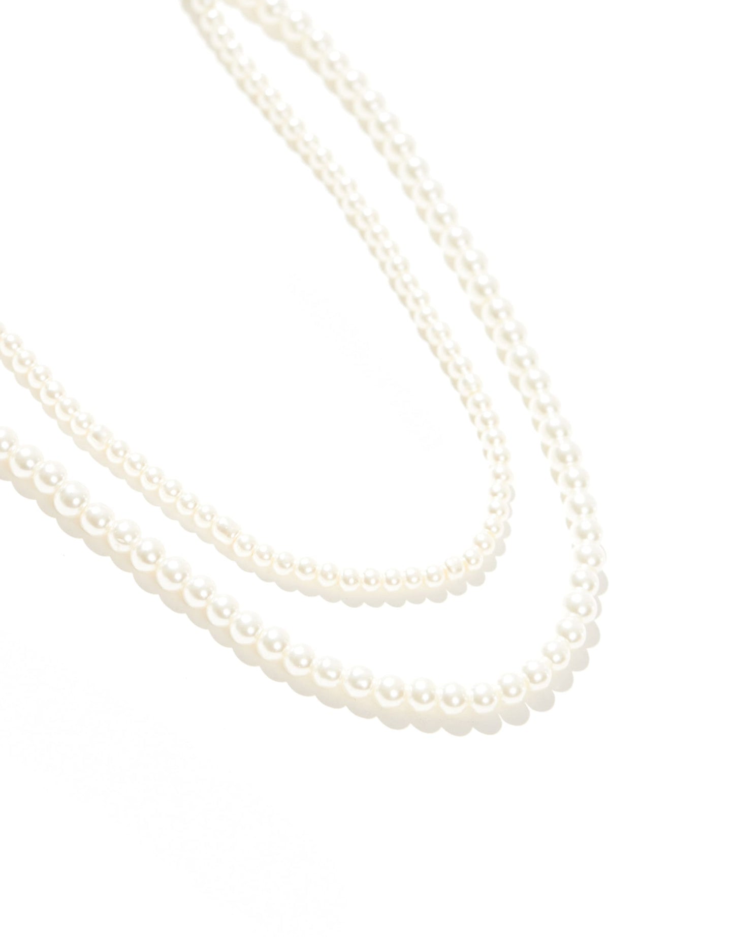 4Mm And 6Mm Double Row Faux Pearl Necklace