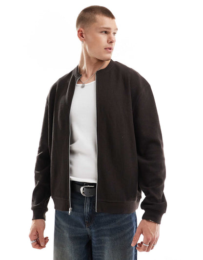 Oversized Waffle Cardigan