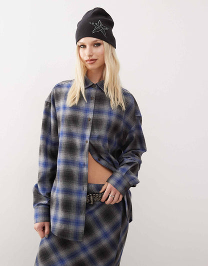 Oversized Brushed Check Shirt