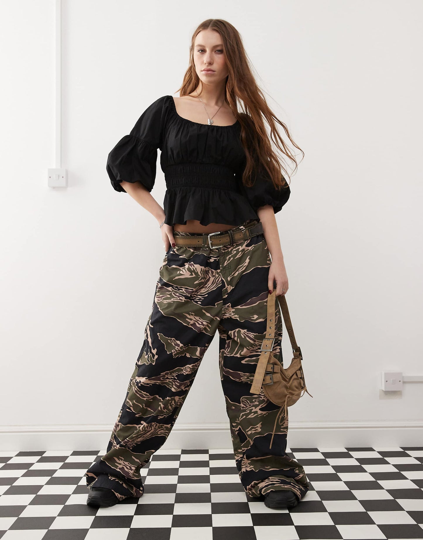 Bubble Sleeve Smock Top