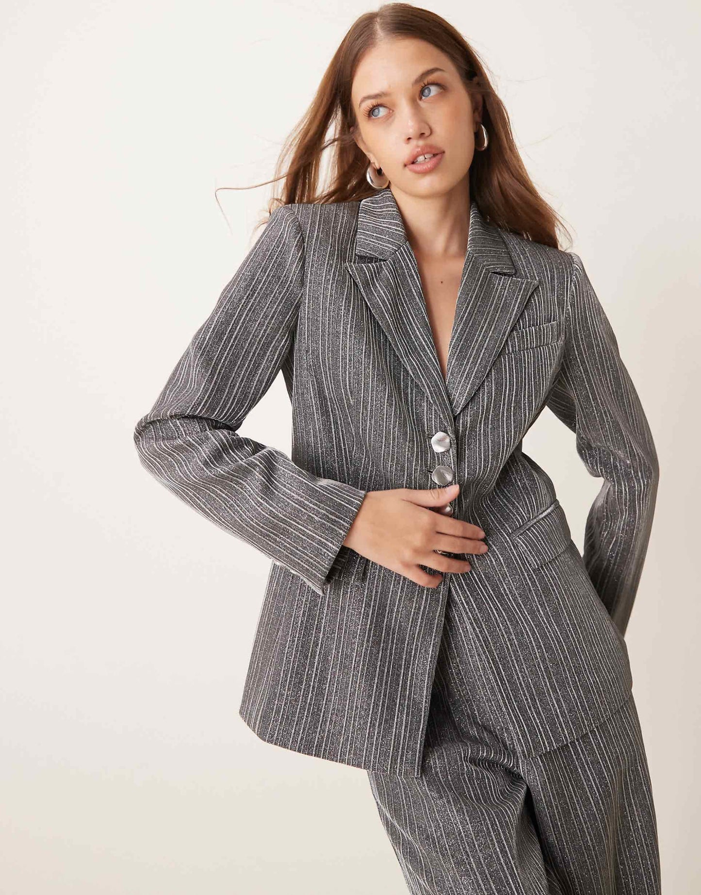 Glitter Tailored Fitted Suit Blazer Co-Ord