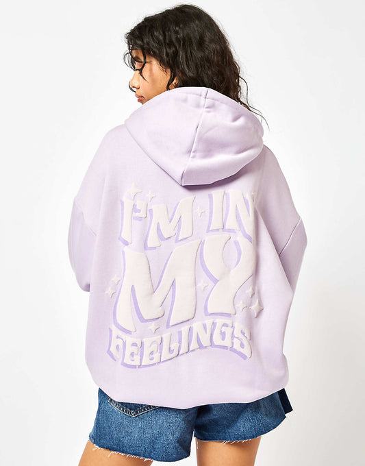 London In My Feelings Lilac Oversized Hoodie