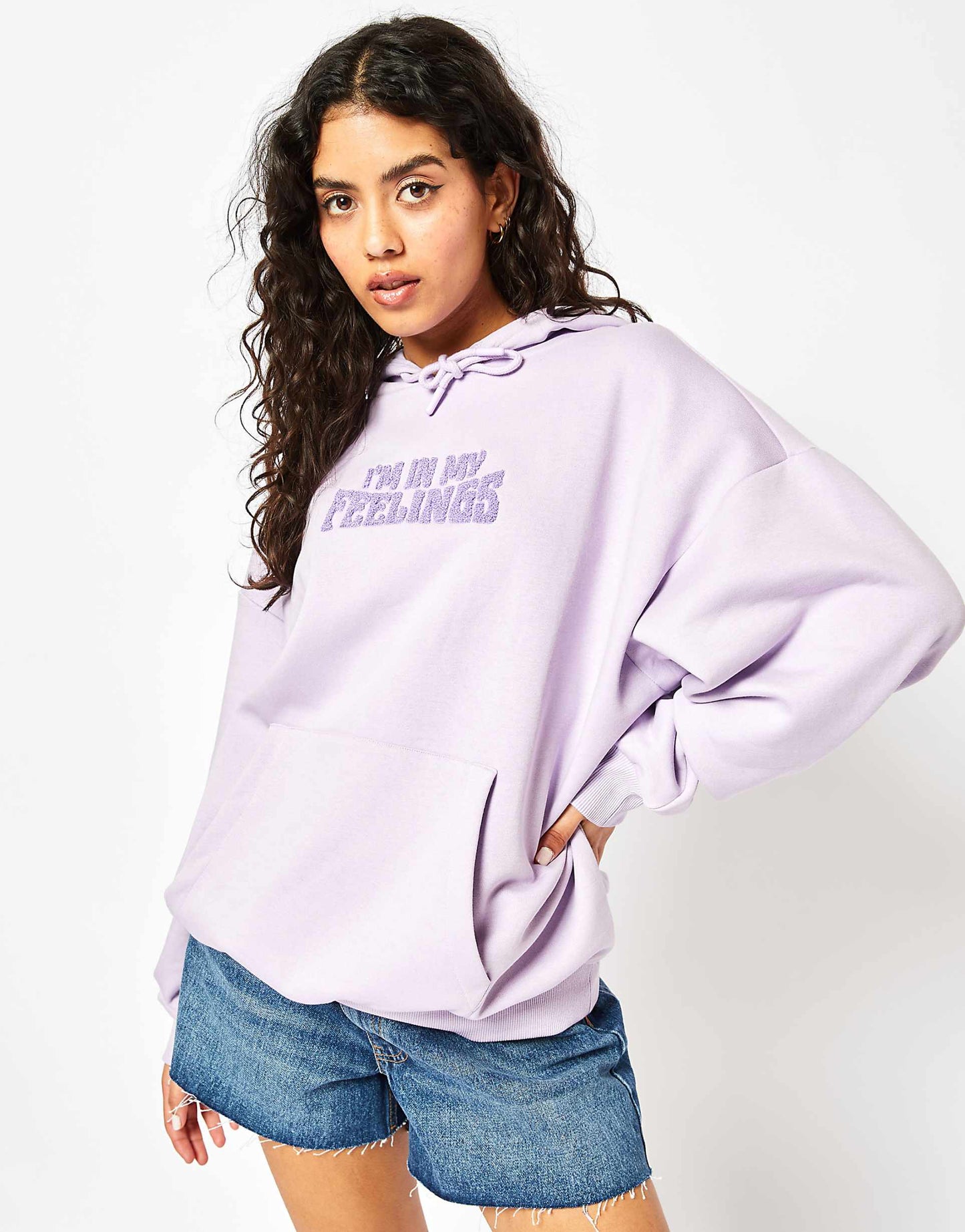 London In My Feelings Lilac Oversized Hoodie