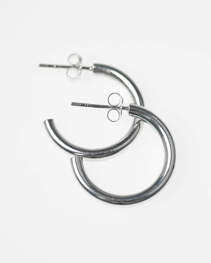 Sterling Silver Thick Open Hoop Earrings