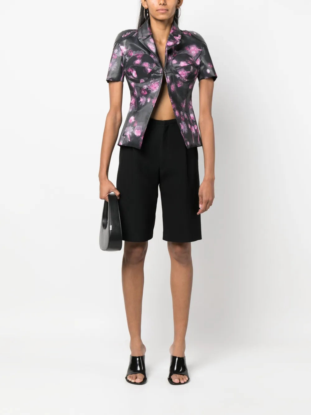 Holographic Short-Sleeved Fitted Jacket