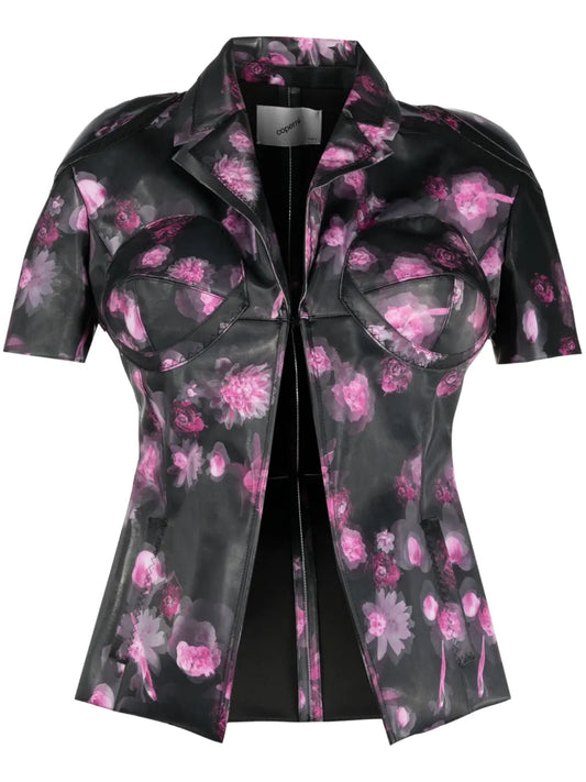 Holographic Short-Sleeved Fitted Jacket