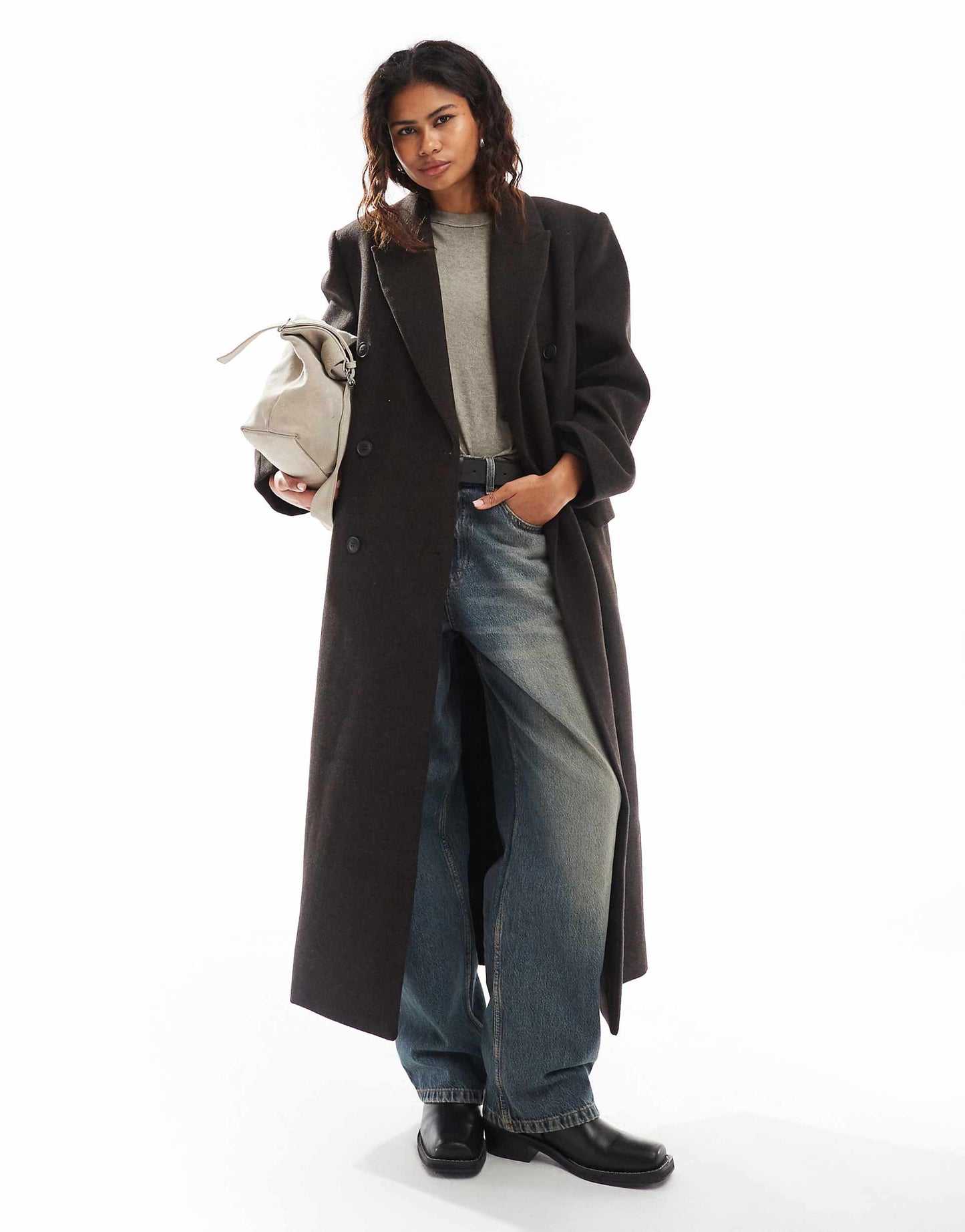 Logan Wool Blend Oversized Double Breasted Coat