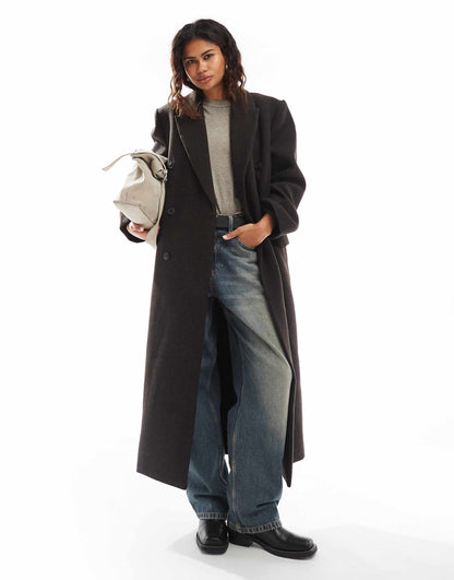 Logan Wool Blend Oversized Double Breasted Coat