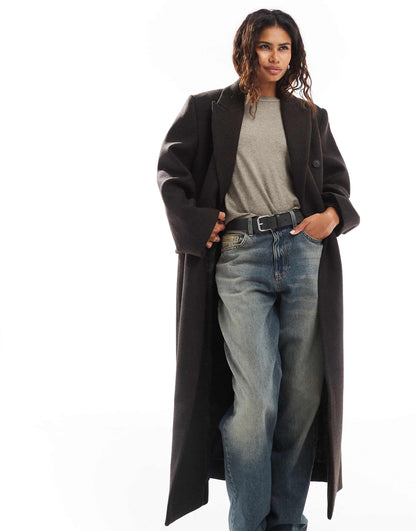 Logan Wool Blend Oversized Double Breasted Coat