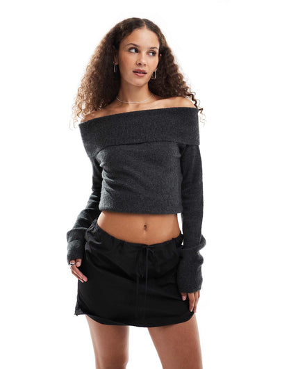 Lolo Off Shoulder Knitted Jumper